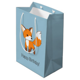 Cute Little Fox Birthday Blue