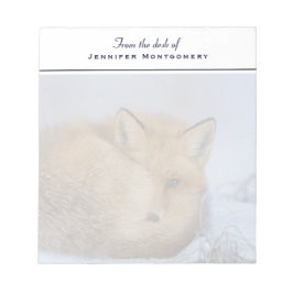 Cute Little Fox Curve Up Winter Photo Anteckningsblock