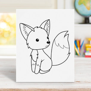 Cute Little Fox-färgsida Poster