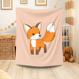 Cute Little Fox Fleecefilt
