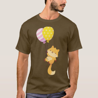 Cute Little Fox med ballonger T Shirt