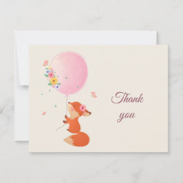 Cute Little fox med ballongtack Tack Kort