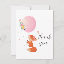 Cute Little fox med ballongtack Tack Kort