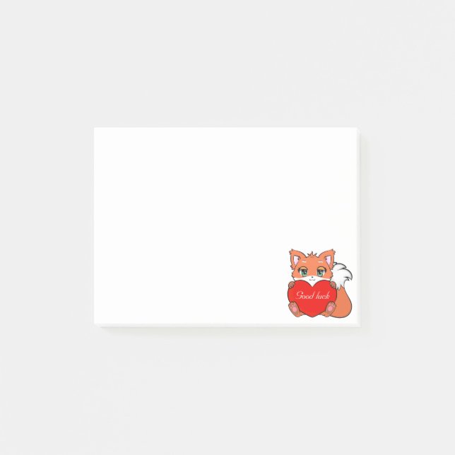Cute Little Fox Notes Post-it Block (Framsida)