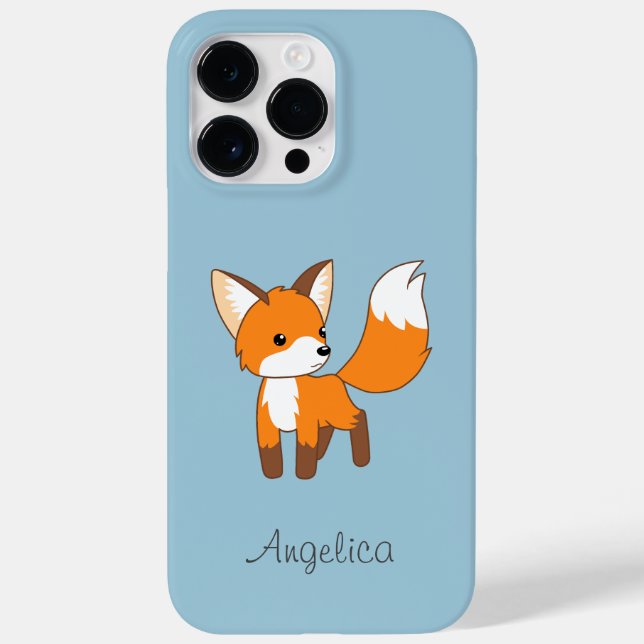 Cute Little Fox på Blue (Baksida)