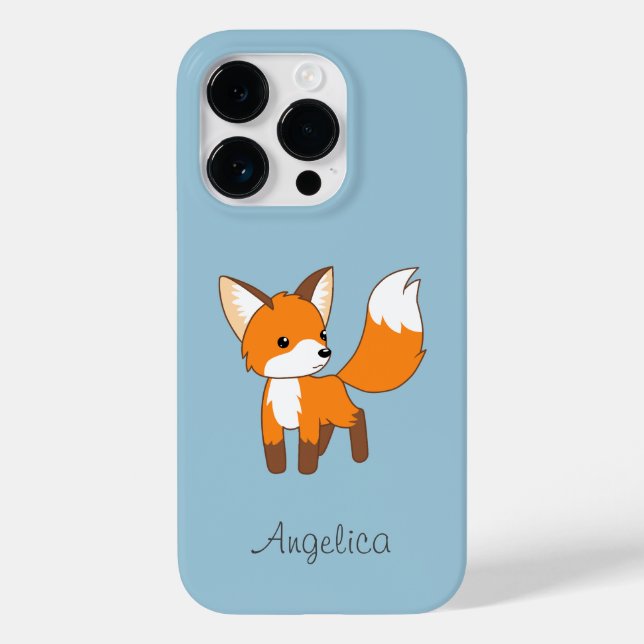 Cute Little Fox på Blue (Baksida)
