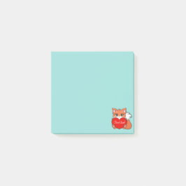 Cute Little Fox på Light Blue Post it Notes Post-it Block