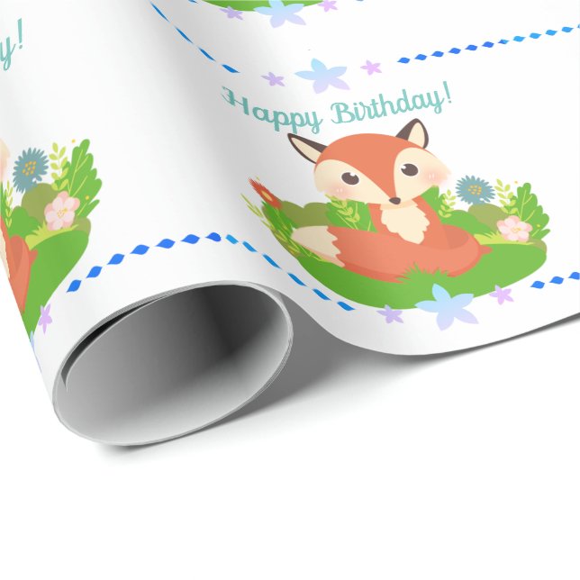 Cute Little Fox Presentpapper (Rullad Hörn)