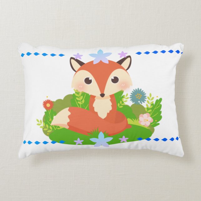 Cute Little Fox Prydnadskudde (Framsidan)