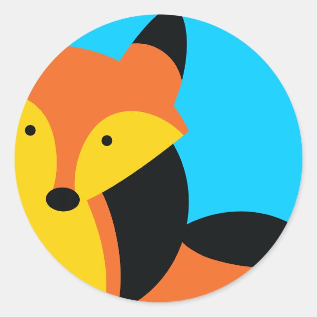 Cute Little Fox Runt Klistermärke (Framsida)