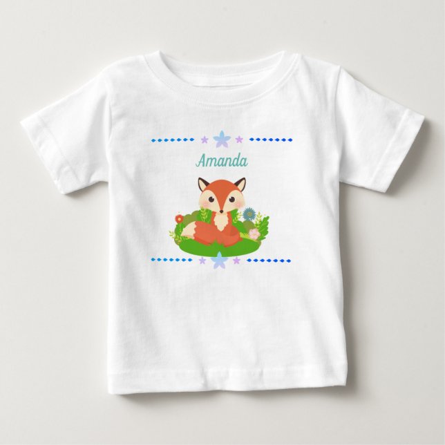 Cute Little Fox T Shirt (Framsida)