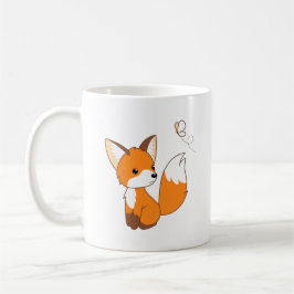 Cute Little Fox tittar på Butterfly Coffee Mugg