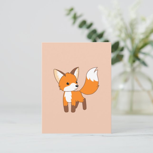 Cute Little Fox Vykort (Stående Fram)
