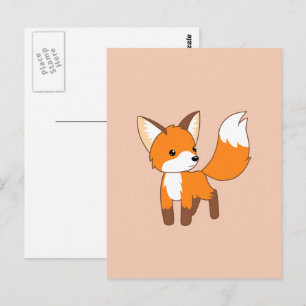 Cute Little Fox Vykort