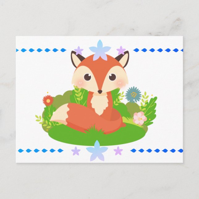 Cute Little Fox Vykort (Framsida)
