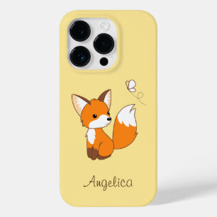 Cute Little Fox Wating Butterfly