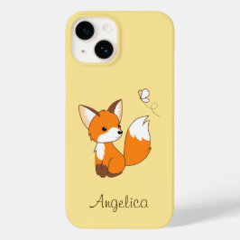 Cute Little Fox Wating Butterfly