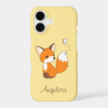 Cute Little Fox Wating Butterfly