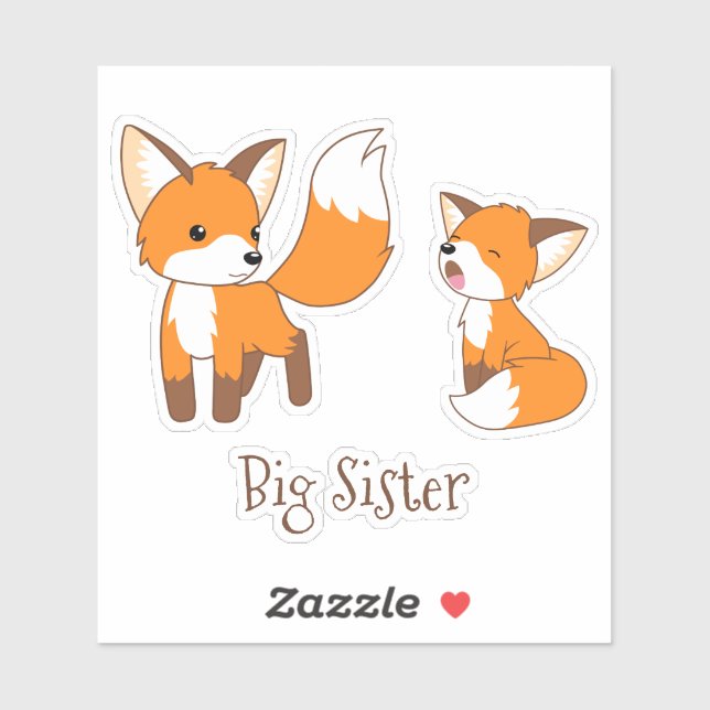 Cute Little Foxes - Big Sister Klistermärken (Ark)
