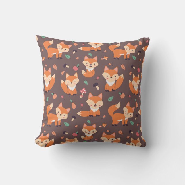 Cute Little Foxes Dekorativ kudde (Framsida)