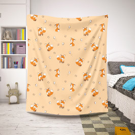 Cute Little Foxes Mönster på Cream