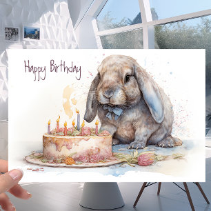 Cute Little Fransk Lop Bunny Rabbit - födelsedag Kort