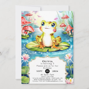 Cute Little Frog Birthday Inbjudningar