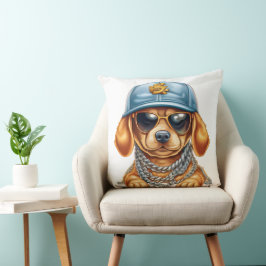CUTE LITTLE GANGSTER PUPPY HUND IN CLOTHE & HAT KUDDE