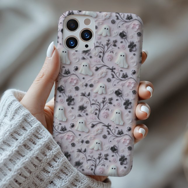 Cute Little Ghost Blommigt 3D Phone Case (Skapare uppladdad)