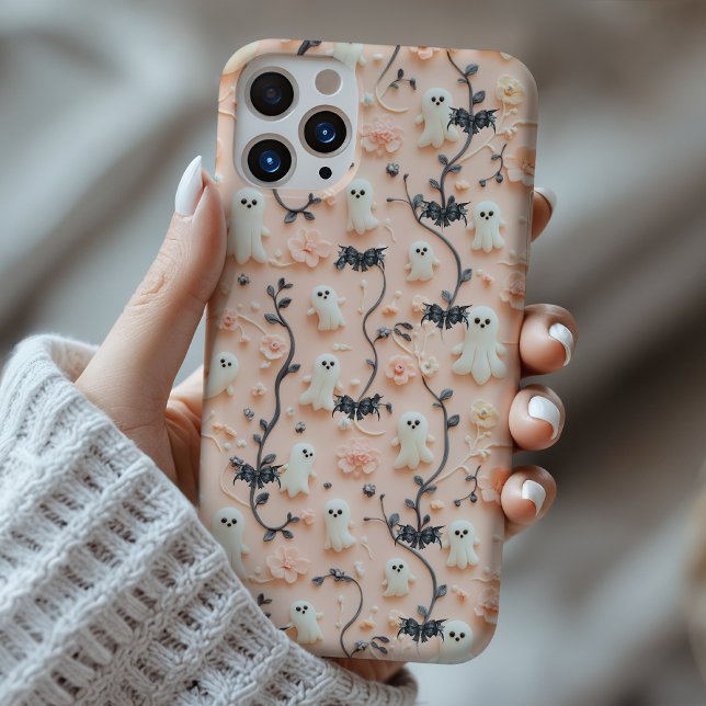 Cute Little Ghost Blommigt 3D Phone Case (Skapare uppladdad)