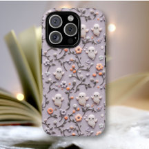 Cute Little Ghost Blommigt 3D Phone Case