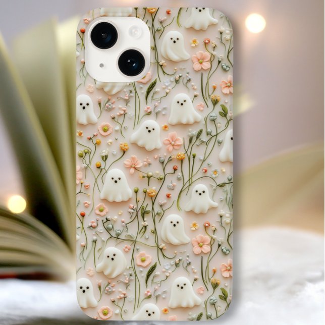Cute Little Ghost Blommigt 3D Phone Case (Skapare uppladdad)
