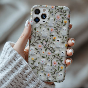 Cute Little Ghost Blommigt 3D Phone Case