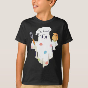 Cute Little Ghost Chef Funny Lunch Dam Cafeteria T Shirt