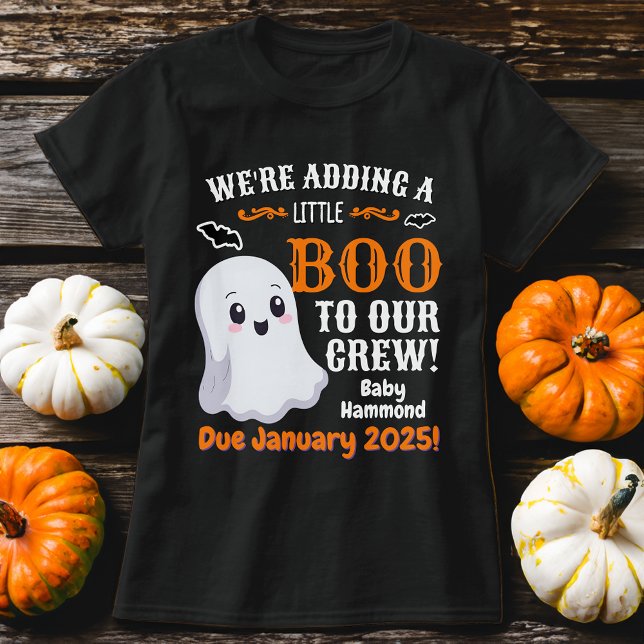 Cute Little Ghost Halloween Gravid-meddelande T Shirt (Skapare uppladdad)