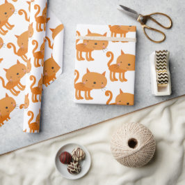 Cute Little Ginger Cat - Kids Wrapping Papper Presentpapper