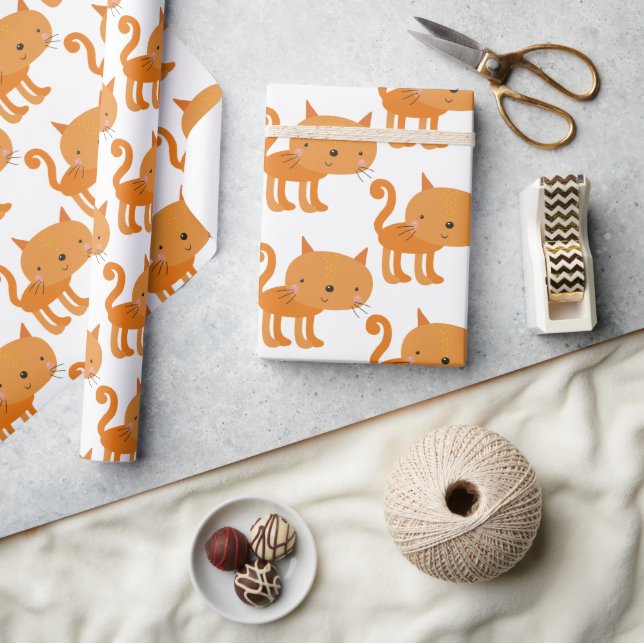 Cute Little Ginger Cat - Kids Wrapping Papper Presentpapper (Hantverk)