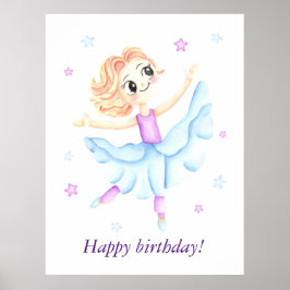 Cute Little ginger Girl ballerina Poster