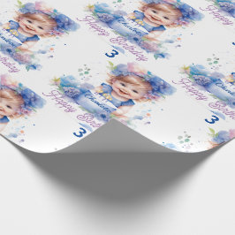 Cute Little Girl Cake Add Namn Age Birthday Gift Presentpapper