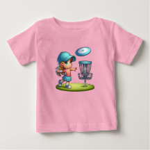 Cute Little Girl Disk Golf Tecknad