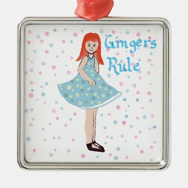 Cute Little Girl "Gingers Rule" Ornament (Framsidan)