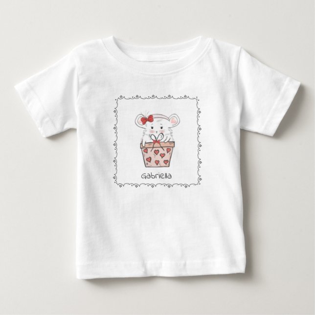 Cute Little Girl Hamster Namn Baby T-Shirt (Framsida)
