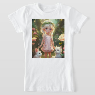 Cute Little girl i magiska trädgården T Shirt