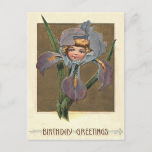 Cute Little Girl Lila Orchid Vykort