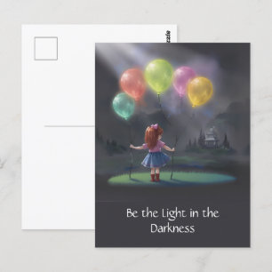 Cute Little Girl med Balloons Vykort
