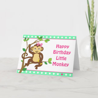 Cute Little Girl Monkey Kort