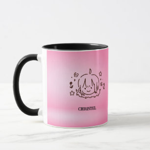 Cute Little Girl Mugg Rosa Personlig