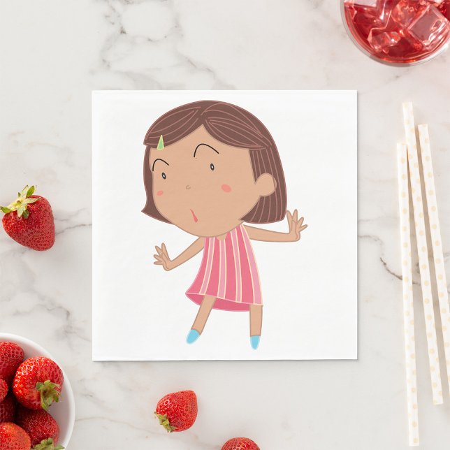 Cute Little Girl Pappra Napkins Pappersservett (Skapare uppladdad)