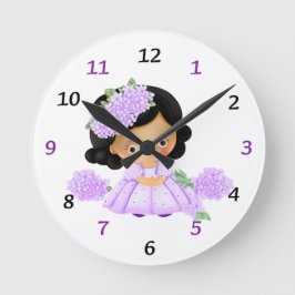 Cute Little Girl Rund Klocka