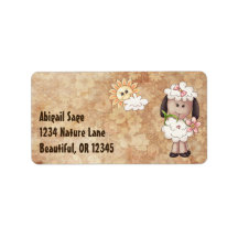 Cute Little Girl Sheep, Flowers och Sol Adress